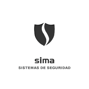 Logo de SIMA sistemas de seguridad en blanco y negro